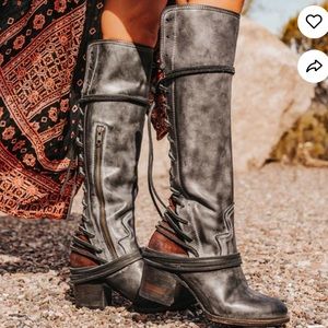 New Freebird Coal lace up leather boots